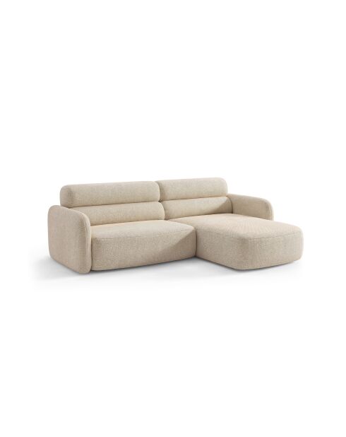 Sofá de esquina derecha Malmo beige de 3 plazas - 219 x 165 x 83 cm