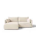 Sofá de esquina izquierda Monaco de 3 plazas beige claro - 215 x 151 x 82 cm