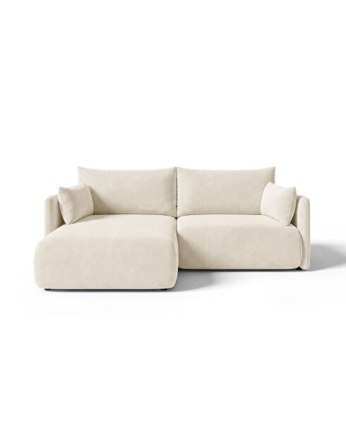 Sofá de esquina izquierda Monaco de 3 plazas beige claro - 215 x 151 x 82 cm