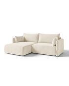 Sofá de esquina izquierda Monaco de 3 plazas beige claro - 215 x 151 x 82 cm