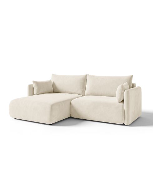 Sofá de esquina izquierda Monaco de 3 plazas beige claro - 215 x 151 x 82 cm