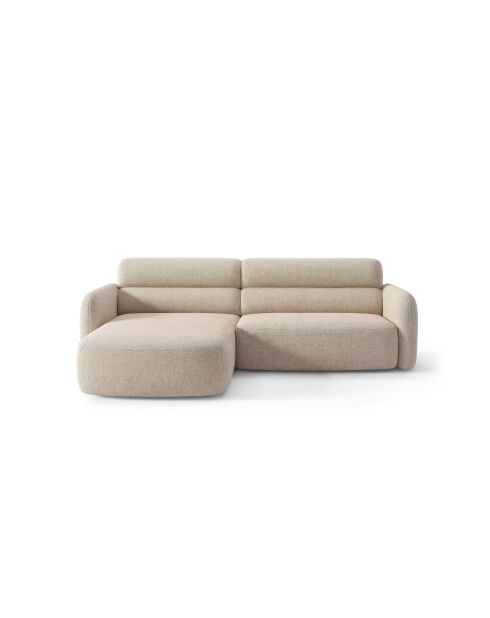 Sofá de esquina izquierda Malmo beige de 3 plazas - 219 x 165 x 83 cm