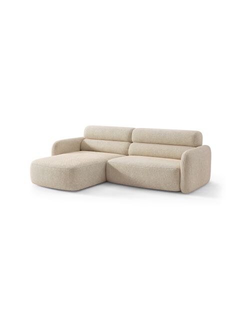 Sofá de esquina izquierda Malmo beige de 3 plazas - 219 x 165 x 83 cm