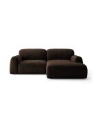 Sofá esquinero derecho Milan de 3 plazas marrón oscuro - 240 x 158 x 82 cm