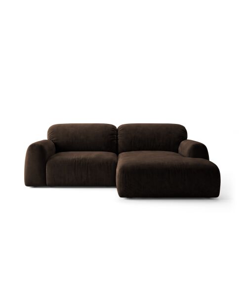 Sofá esquinero derecho Milan de 3 plazas marrón oscuro - 240 x 158 x 82 cm