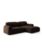 Sofá esquinero derecho Milan de 3 plazas marrón oscuro - 240 x 158 x 82 cm