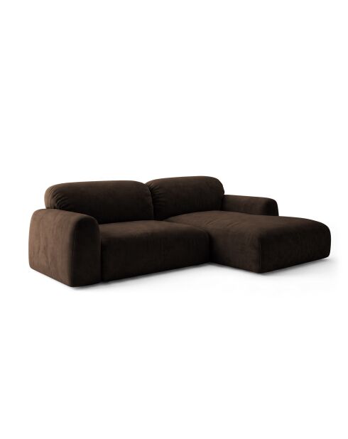 Sofá esquinero derecho Milan de 3 plazas marrón oscuro - 240 x 158 x 82 cm