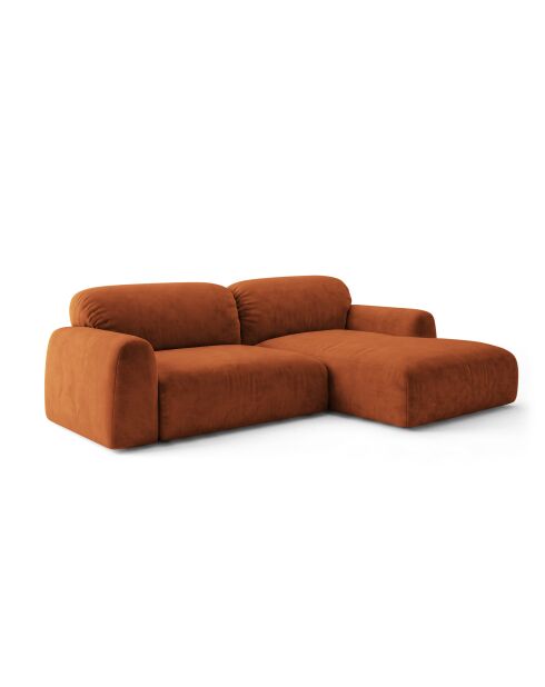 Sofá Milan de 3 plazas en terracota a la derecha - 240 x 158 x 82 cm