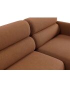 Divano angolare destro a 3 posti Malmo in terracotta - 219 x 165 x 83 cm