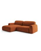 Milan 3-Sitzer-Ecksofa, Terrakotta, links, 240 x 158 x 82 cm