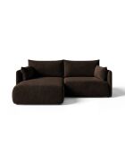 Sofá de esquina izquierda Monaco de 3 plazas marrón oscuro - 215 x 151 x 82 cm