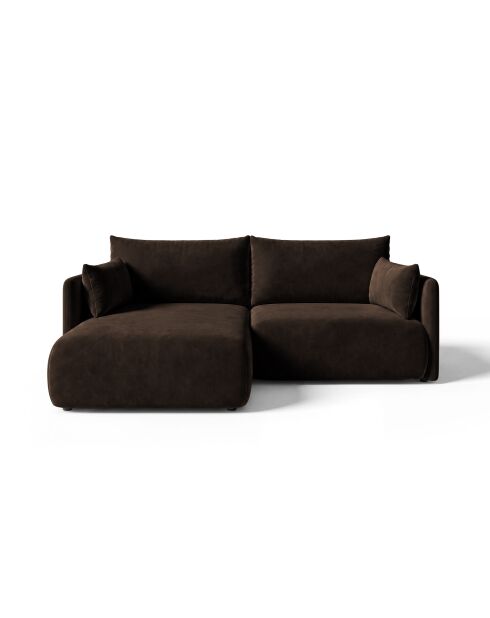 Sofá de esquina izquierda Monaco de 3 plazas marrón oscuro - 215 x 151 x 82 cm