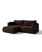 Sofá de esquina izquierda Monaco de 3 plazas marrón oscuro - 215 x 151 x 82 cm