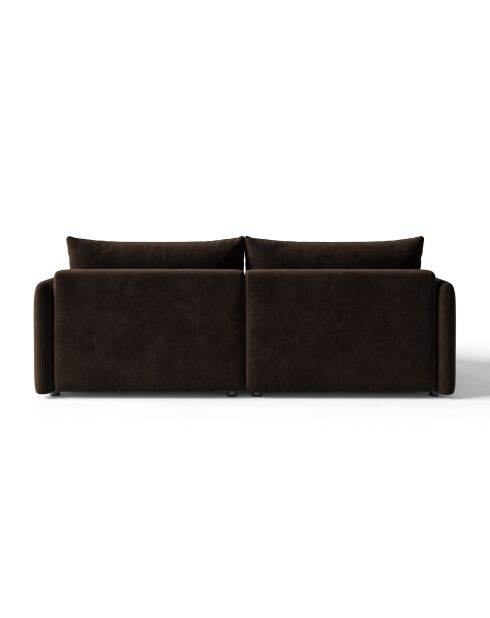 Sofá de esquina izquierda Monaco de 3 plazas marrón oscuro - 215 x 151 x 82 cm