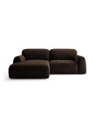 Milan 3-zits hoekbank links donkerbruin - 240 x 158 x 82 cm