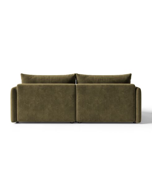 Sofá de esquina izquierda de 3 plazas verde Mónaco - 215 x 151 x 82 cm