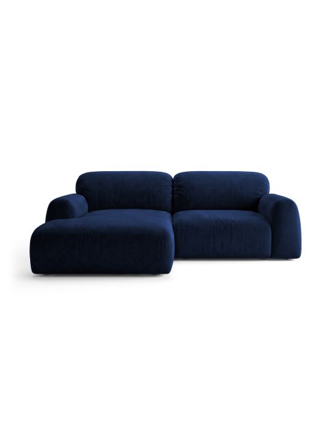 Sofá Milan de 3 plazas en esquina izquierda azul real - 240 x 158 x 82 cm