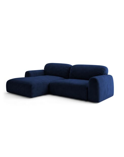 Sofá Milan de 3 plazas en esquina izquierda azul real - 240 x 158 x 82 cm