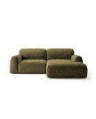 Sofá esquinero derecho de 3 plazas verde Milán - 240 x 158 x 82 cm