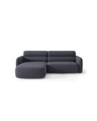 Sofá Malmo de 3 plazas en esquina izquierda azul oscuro - 219 x 165 x 83 cm