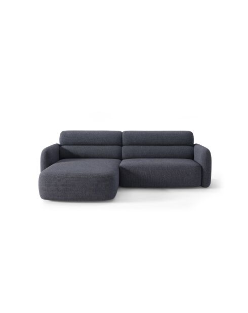 Sofá Malmo de 3 plazas en esquina izquierda azul oscuro - 219 x 165 x 83 cm