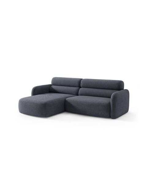 Sofá Malmo de 3 plazas en esquina izquierda azul oscuro - 219 x 165 x 83 cm