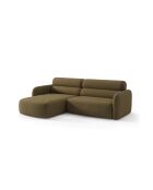 Divano angolare sinistro Malmo olive a 3 posti - 219 x 165 x 83 cm
