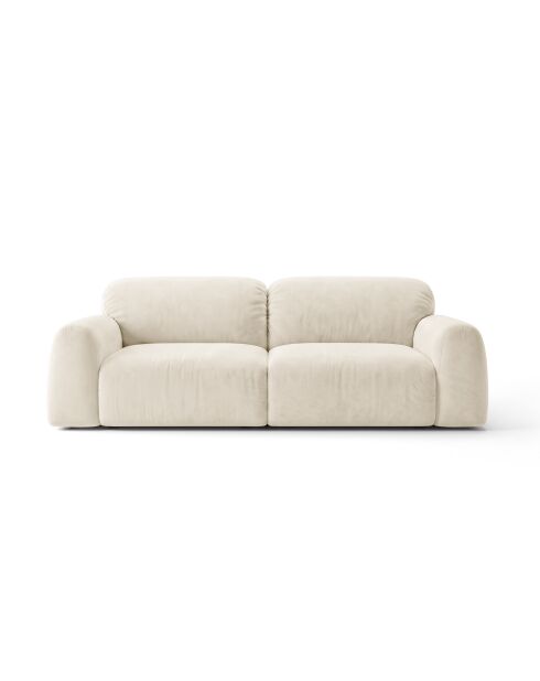 Canapé 3 places Milan beige clair - 220 x 104 x 82 cm