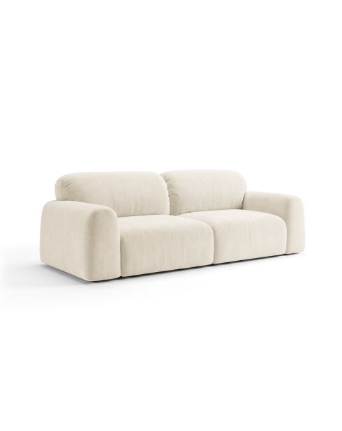 Canapé 3 places Milan beige clair - 220 x 104 x 82 cm