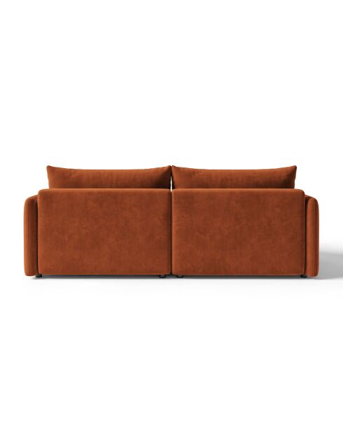 Sofá de esquina izquierda Monaco de 3 plazas en terracota - 215 x 151 x 82 cm