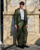 Pantalones Bellagio de lino verde - VERDE