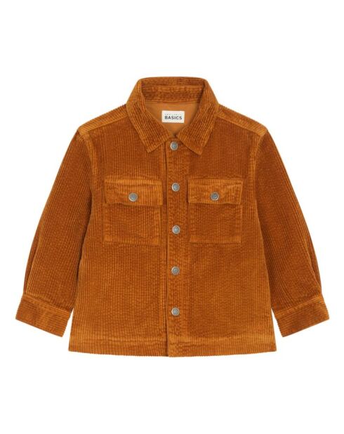 Camicia in cotone a manica lunga Dario nocciola