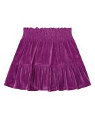 Falda corta en mezcla de algodón rosa fucsia Julia