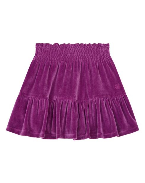 Falda corta en mezcla de algodón rosa fucsia Julia