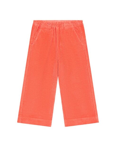 Pantaloni dritti Roxana in cotone corallo