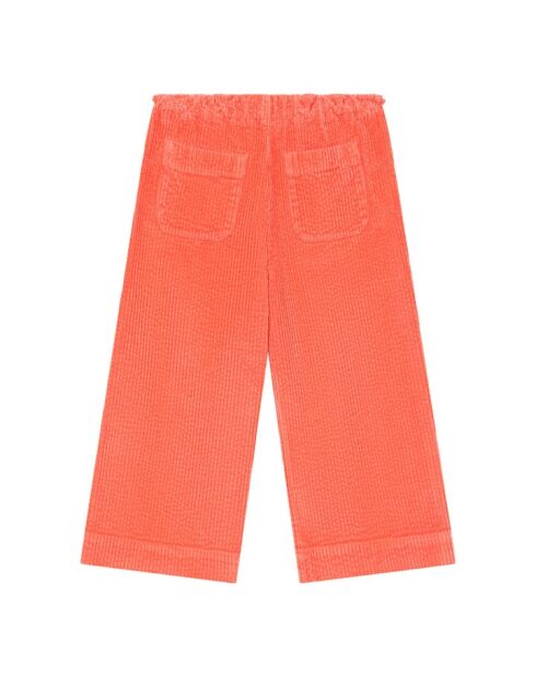 Pantaloni dritti Roxana in cotone corallo