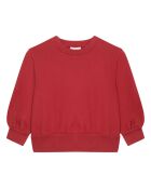 Sudadera Emma de algodón rojo cereza con cuello redondo