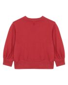 Sudadera Emma de algodón rojo cereza con cuello redondo