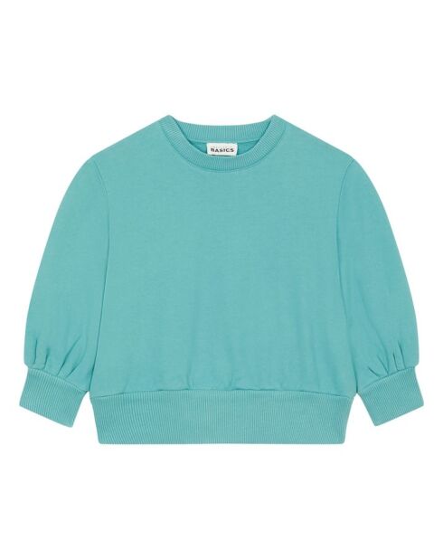 Felpa girocollo in cotone verde menta Emma