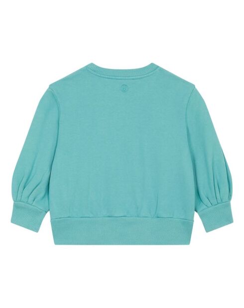 Felpa girocollo in cotone verde menta Emma
