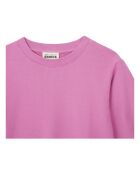 Sweat col rond en coton Emma rose bonbon