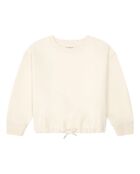 Sudadera Lia de cuello redondo de algodón blanco roto