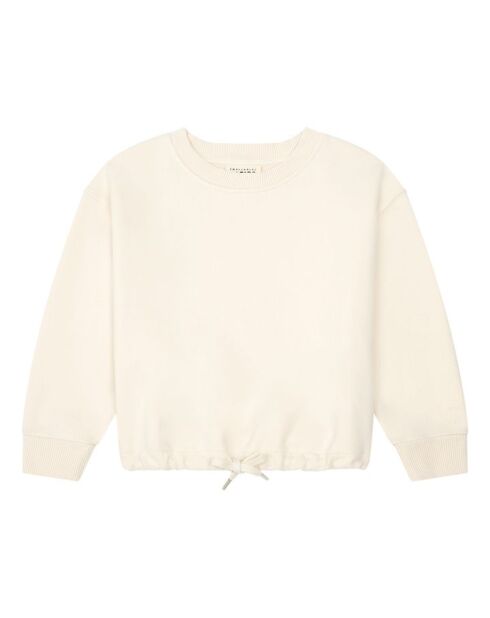 Felpa girocollo Lia in cotone off-white