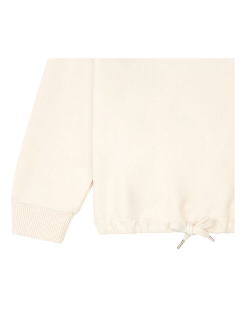 Felpa girocollo Lia in cotone off-white