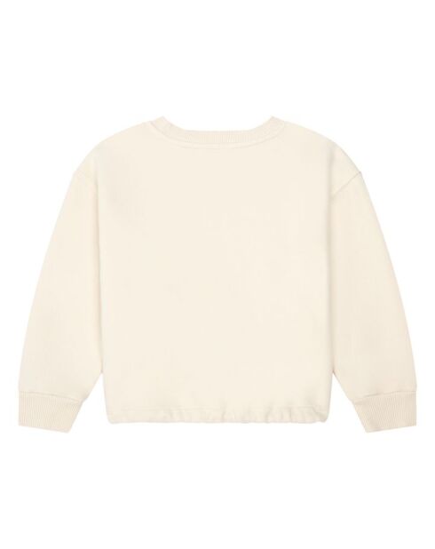 Sudadera Lia de cuello redondo de algodón blanco roto