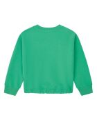 Sudadera de cuello redondo de algodón verde Lia