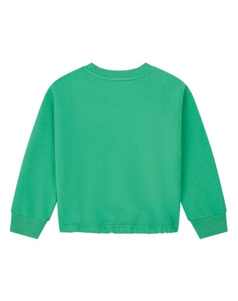 Sudadera de cuello redondo de algodón verde Lia