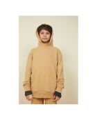 Sudadera con capucha de algodón beige Timeo