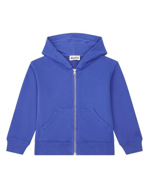 Felpa Tom in cotone blu indaco con zip