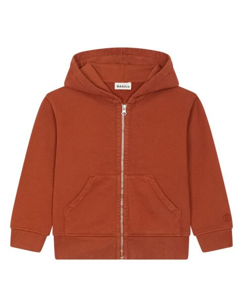 Felpa Tom marrone in cotone con zip